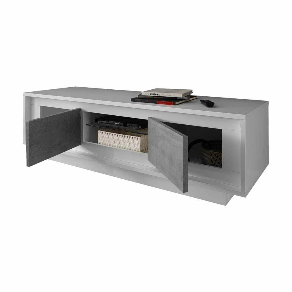 Cooles TV Board In Beton Optik & Weiß - Crusoe 5 Cooles TV Board In Beton Optik & Weiß - Crusoe – Bild 3