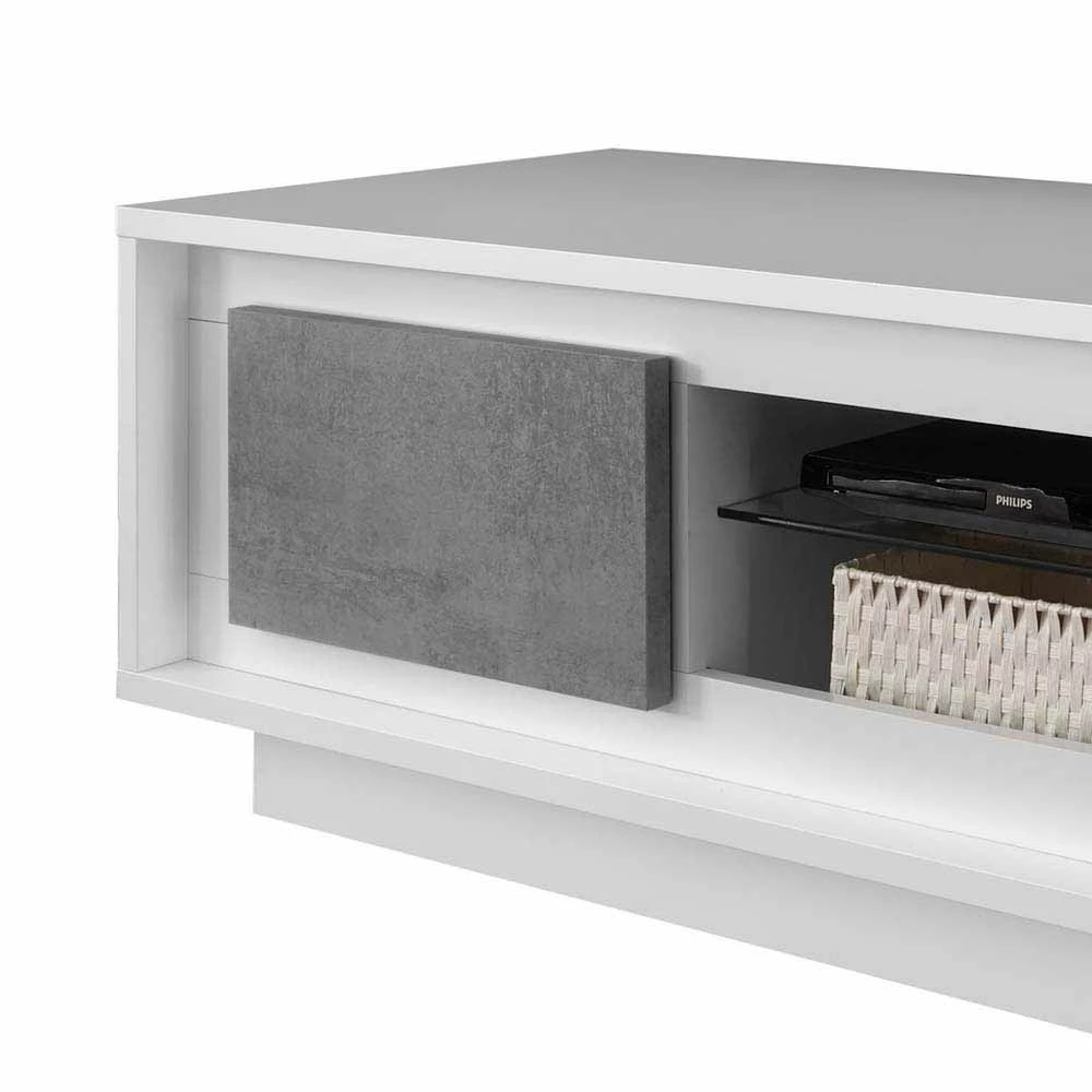 Cooles TV Board In Beton Optik & Weiß - Crusoe 6 Cooles TV Board In Beton Optik & Weiß - Crusoe – Bild 4