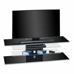 Cooles TV Board Mit Glas Schwarz - Presoma