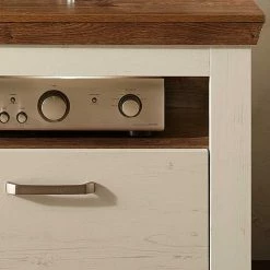 Country Style TV Board Mit Schubladen - Noiala -Lana Sales country style tv board mit schubladen faechern in weiss wildeiche dunkel noiala 02