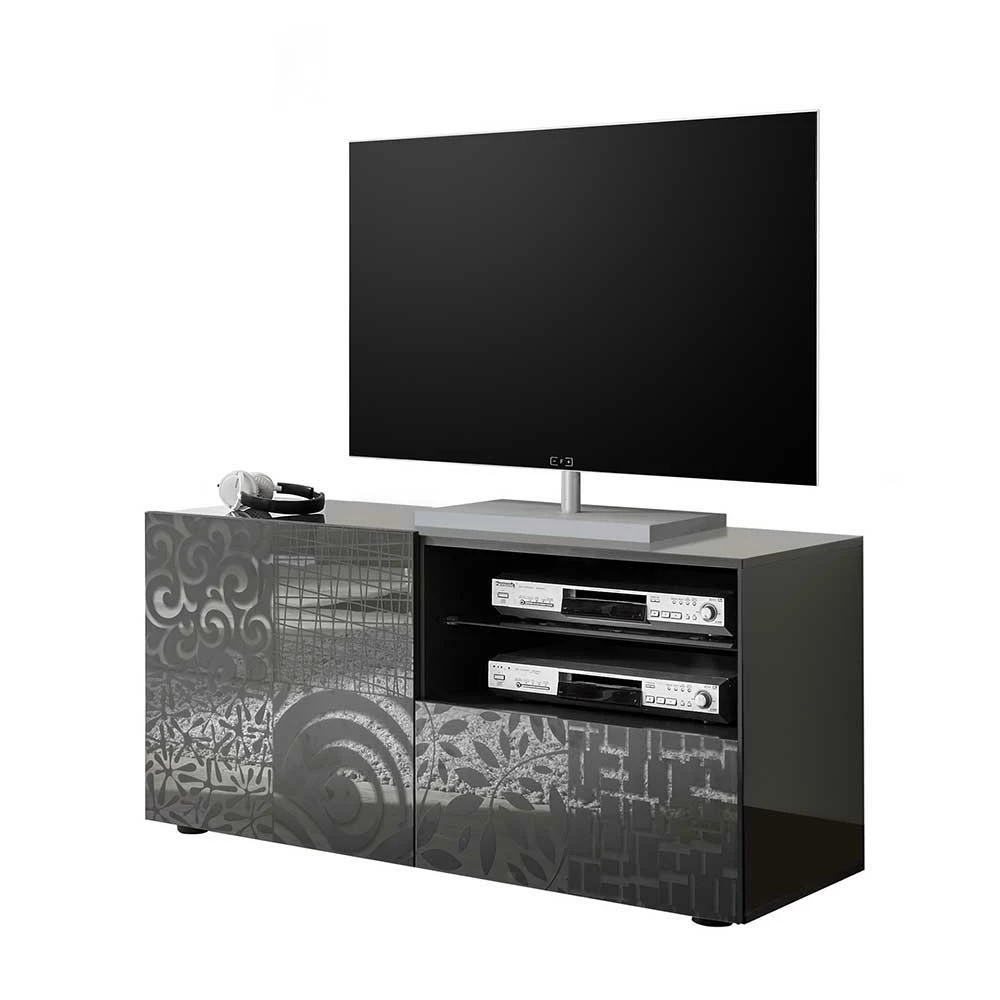 Design Hochglanz TV Element In Anthrazit - Ipatal 3 Design Hochglanz TV Element In Anthrazit - Ipatal