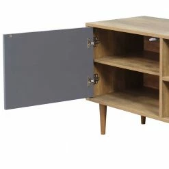 Design Lowboard Für TV In Grau & Natur - Ascolano -Lana Sales design lowboard fuer tv in grau natur mit 2 tueren 2 faechern ascolano 05