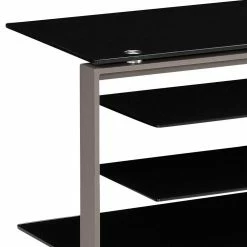 Design Rack Für TV Geräte In Schwarz - Zweet -Lana Sales design rack fuer tv geraete in schwarz glas mit stahl grau zweet 02