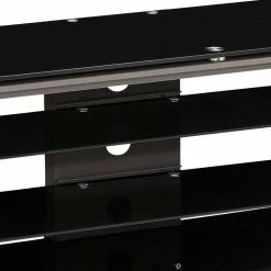 Design Rack Für TV Geräte In Schwarz - Zweet -Lana Sales design rack fuer tv geraete in schwarz glas mit stahl grau zweet 03