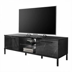Design TV Kommode In Schwarz Marmor Optik - Cabriza