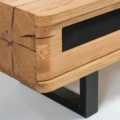 Design TV Lowboard Aus Eiche Gebürstet & Geölt - Ventida -Lana Sales design tv lowboard aus eiche gebuerstet geoelt mit klappe geraetefach ventida 03