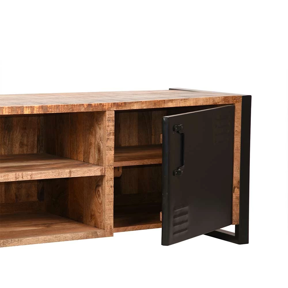 Design TV Lowboard Aus Metall & Mango Holz - Kalescu 8 Design TV Lowboard Aus Metall & Mango Holz - Kalescu – Bild 6