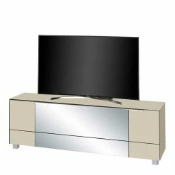 Design TV Lowboard In Beige & Spiegel - Droad