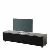 Design TV Lowboard In Silber & Schwarz - Araulon -Lana Sales design tv lowboard in silber schwarz aus glas akustikstoff araulon f