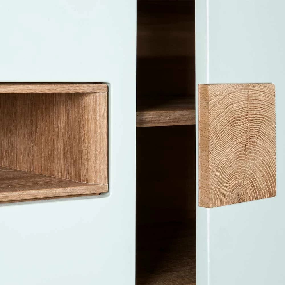 Design TV Schrank In Weiß & Eiche Bianco - Julecas 6 Design TV Schrank In Weiß & Eiche Bianco - Julecas – Bild 4