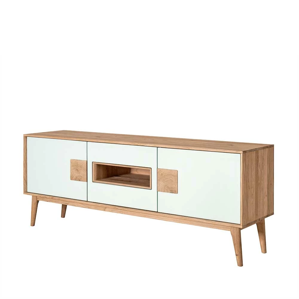 Design TV Schrank In Weiß & Eiche Bianco - Julecas 3 Design TV Schrank In Weiß & Eiche Bianco - Julecas