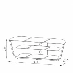Design TV Tisch Mit Glas & Schwarzglas - Flacona -Lana Sales design tv tisch mit glas schwarzglas metall in chrom flacona 03