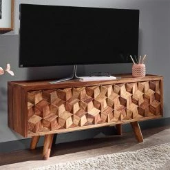 Designer TV Board Aus Sheesham Massivholz - Crabira 9 Designer TV Board Aus Sheesham Massivholz - Crabira -Lana Sales designer tv board aus sheesham massivholz mit klappe crabira 01