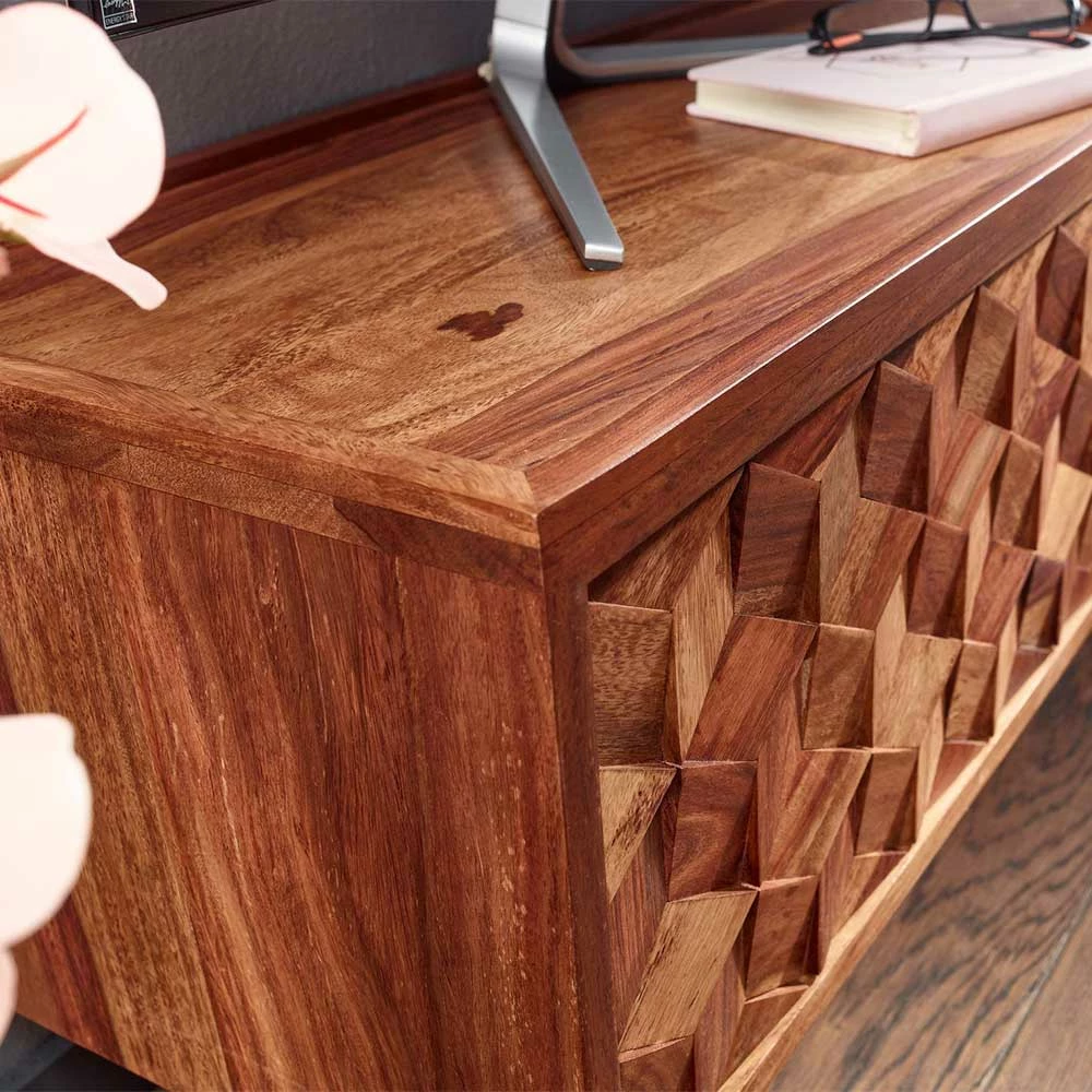 Designer TV Board Aus Sheesham Massivholz - Crabira 7 Designer TV Board Aus Sheesham Massivholz - Crabira – Bild 5