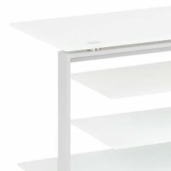 Designer TV Lowboard Aus Weißem Glas - Florentinas -Lana Sales designer tv lowboard aus weissem glas grauem metall florentinas 02