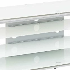 Designer TV Lowboard Aus Weißem Glas - Florentinas -Lana Sales designer tv lowboard aus weissem glas grauem metall florentinas 03