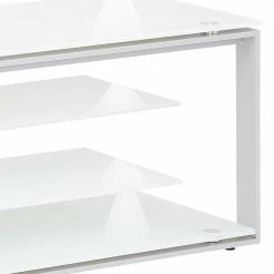 Designer TV Lowboard Aus Weißem Glas - Florentinas -Lana Sales designer tv lowboard aus weissem glas grauem metall florentinas 04