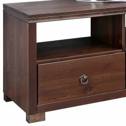 Dunkelbraune TV Kommode Aus Kiefernholz - Luvin -Lana Sales dunkelbraune tv kommode aus kiefernholz lackiert 147x51x40 luvin 02