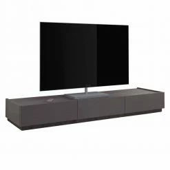 Dunkelgraues TV Board Mit Sockel In Wenge - Zialko