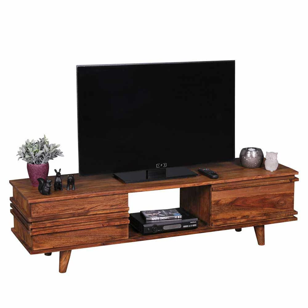 Dunkles Retro TV Board Pisinon Aus Holz Massiv 4 Dunkles Retro TV Board Pisinon Aus Holz Massiv – Bild 2