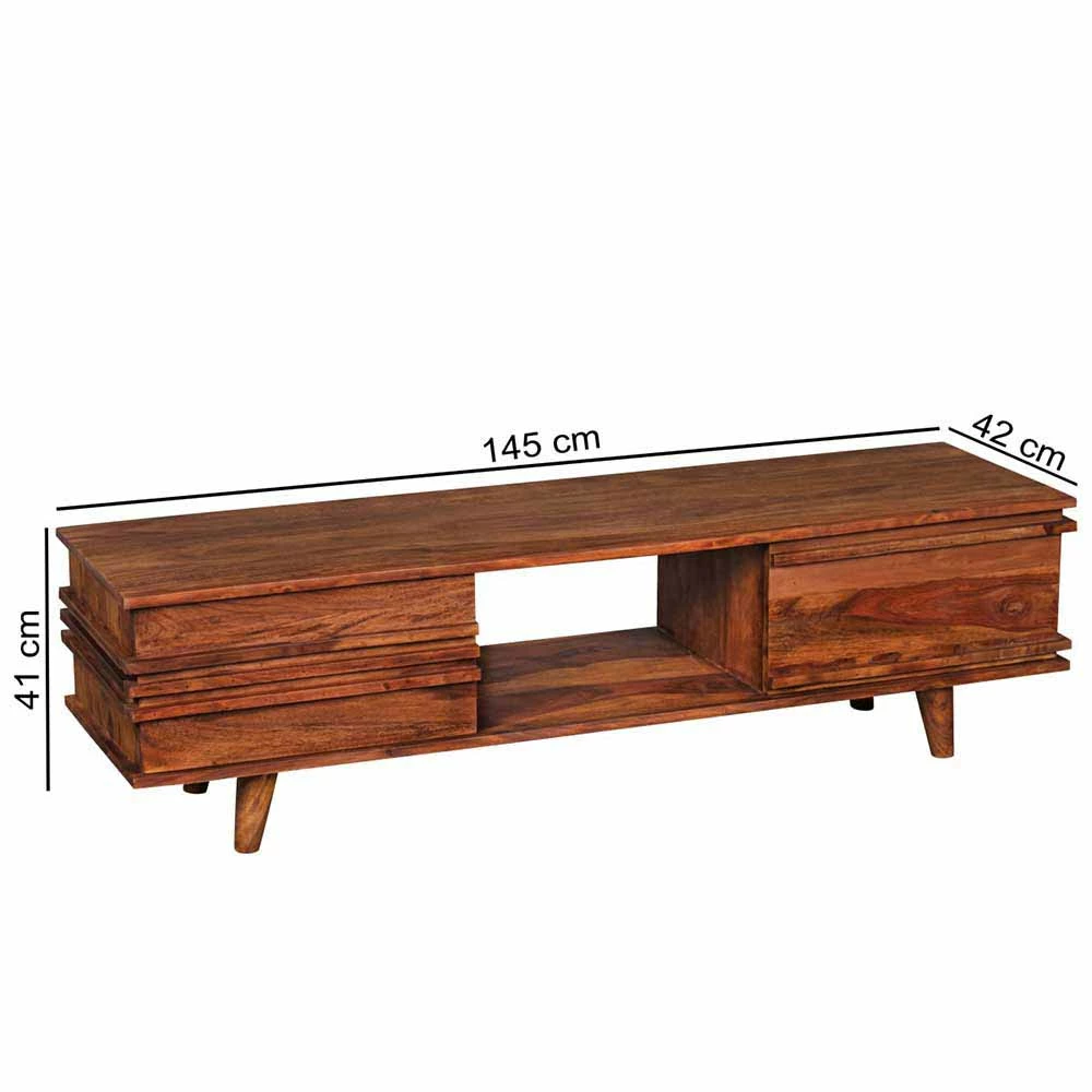 Dunkles Retro TV Board Pisinon Aus Holz Massiv 5 Dunkles Retro TV Board Pisinon Aus Holz Massiv – Bild 3