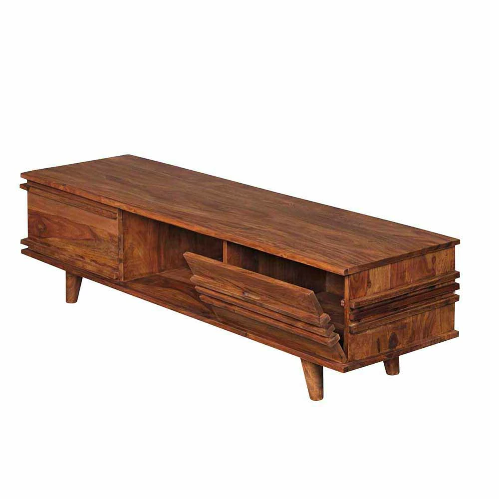 Dunkles Retro TV Board Pisinon Aus Holz Massiv 3 Dunkles Retro TV Board Pisinon Aus Holz Massiv