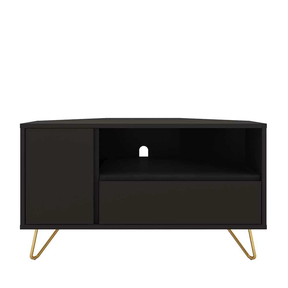Eckschrank Für Fernseher In Anthrazit & Gold - Castro 4 Eckschrank Für Fernseher In Anthrazit & Gold - Castro – Bild 2