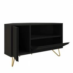 Eckschrank Für Fernseher In Anthrazit & Gold - Castro -Lana Sales eckschrank fuer fernseher in anthrazit gold 100x58x50 cm castro 03