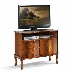 Edle Barock TV Kommode In Nussbaumfarben - Motiz -Lana Sales edle barock tv kommode in nussbaumfarben 87x74x37 cm motiz 01