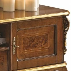Edles TV Board In Nussbaum & Gold - Acsandrio -Lana Sales edles tv board in nussbaum gold klassisches italienisches design acsandrio 04