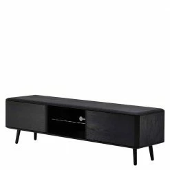 Eiche TV Lowboard In Schwarz Geölt - Janeira