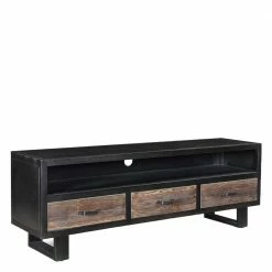 Factory TV Board Mit Drei Schubladen & Fach - Vebugran 5 Factory TV Board Mit Drei Schubladen & Fach - Vebugran -Lana Sales factory tv board mit drei schubladen fach in grey wash schwarz vebugran 01