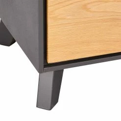 Fernseher Lowboard In Eiche Bianco & Grau - Hopiz -Lana Sales fernseher lowboard in eiche bianco grau 2 tuerig schublade fach hopiz 04