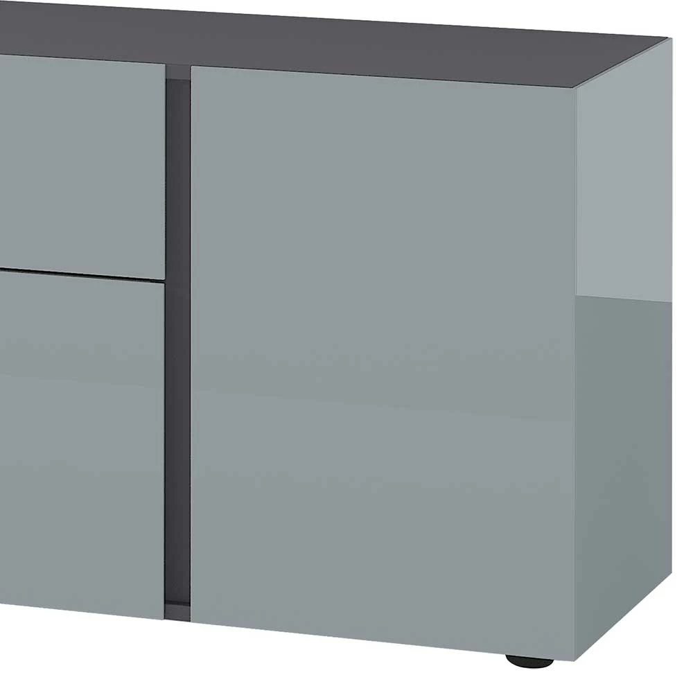 Fernseher Lowboard In Silber & Dunkelgrau - Lorenzo 6 Fernseher Lowboard In Silber & Dunkelgrau - Lorenzo – Bild 4