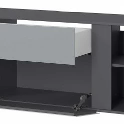 Fernseher Lowboard In Silber & Dunkelgrau - Lorenzo 12 Fernseher Lowboard In Silber & Dunkelgrau - Lorenzo -Lana Sales fernseher lowboard in silber dunkelgrau mit 180 cm breite lorenzo 04