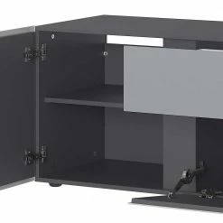 Fernseher Lowboard In Silber & Dunkelgrau - Lorenzo 13 Fernseher Lowboard In Silber & Dunkelgrau - Lorenzo -Lana Sales fernseher lowboard in silber dunkelgrau mit 180 cm breite lorenzo 05