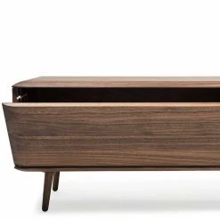 Fernseher Unterschrank Aus Nussbaum Massiv - Rivossa -Lana Sales fernseher unterschrank aus nussbaum massiv in modernem mid century design rivossa 04