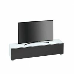 Fernsehtisch Adelda In Weiß Glas -Lana Sales fernsehtisch weiss glas mit klappe in schwarz adelda 01