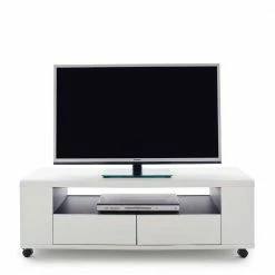 Flexibel Nutzbares TV Lowboard Auf Rollen - Lusiana -Lana Sales flexibel nutzbares tv lowboard auf rollen in weiss mit anthrazit lusiana 03