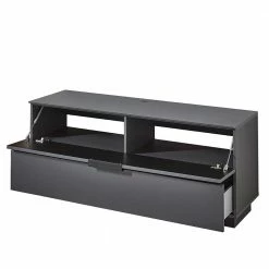Graues TV Lowboard Mit Klappe & Schublade - Nivita -Lana Sales graues tv lowboard mit klappe schublade fuer stand und wandmontage nivita 02
