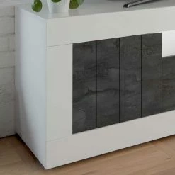 Günstiges Design TV Board 138x56x43 Cm - Voskala -Lana Sales guenstiges design tv board 138x56x43 cm in weiss hochglanz grau voskala 03