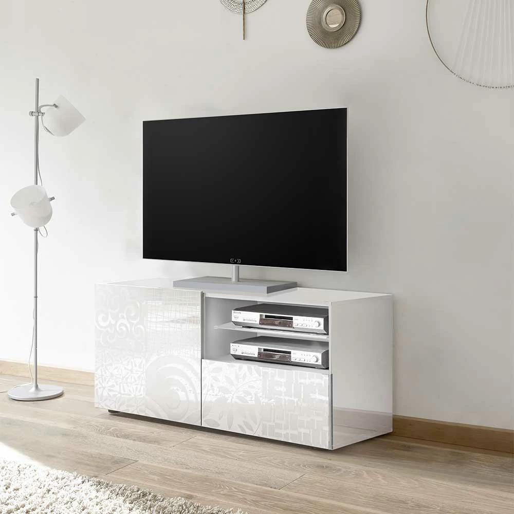 Hochglänzend Lackiertes TV Board In Weiß Mit Druck - Vascaub 4 Hochglänzend Lackiertes TV Board In Weiß Mit Druck - Vascaub – Bild 2