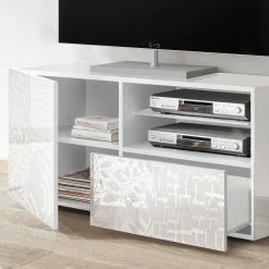 Hochglänzend Lackiertes TV Board In Weiß Mit Druck - Vascaub 10 Hochglänzend Lackiertes TV Board In Weiß Mit Druck - Vascaub -Lana Sales hochglaenzend lackiertes tv board in weiss mit druck 121x57x42 cm vascaub 03