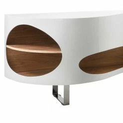 Hochglanz Design Sideboard Geschwungen - Scarula -Lana Sales hochglanz design sideboard geschwungen in weiss walnuss scarula 02