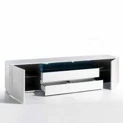 Hochglanz Lowboard Für TV In Weiß - Peritos -Lana Sales hochglanz lowboard fuer tv in weiss 203x49x43 cm peritos 04 2