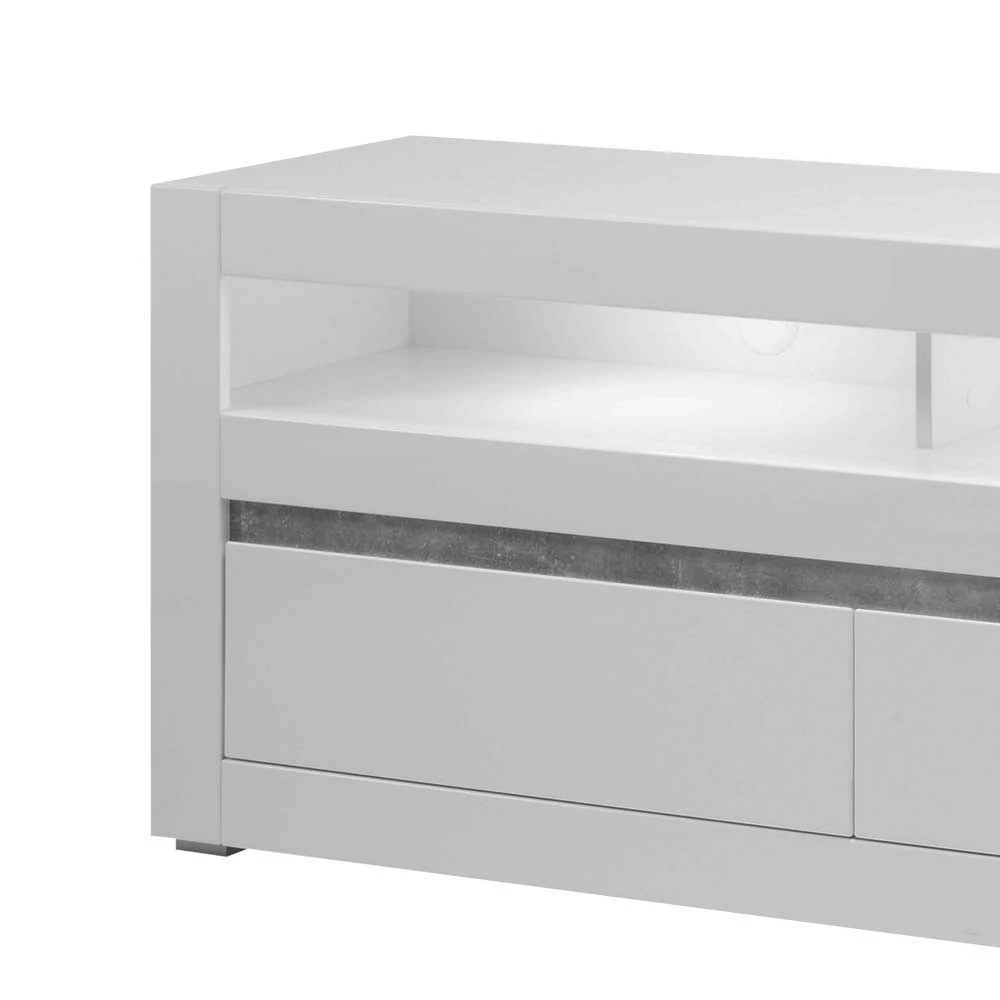 Hochglanz Lowboard Fürs TV In Weiß Mextra Mit 3 Schubladen 6 Hochglanz Lowboard Fürs TV In Weiß Mextra Mit 3 Schubladen – Bild 4