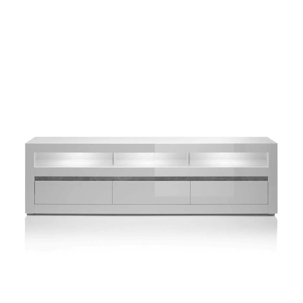 Hochglanz Lowboard Fürs TV In Weiß Mextra Mit 3 Schubladen 7 Hochglanz Lowboard Fürs TV In Weiß Mextra Mit 3 Schubladen – Bild 5
