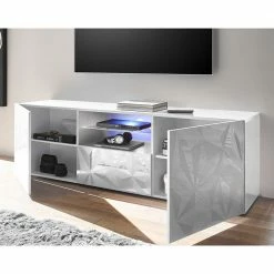 Hochglanz TV Board In Weiß Mit Druck - Vovasoma -Lana Sales hochglanz tv board in weiss mit druck geometrisches muster vovasoma 02