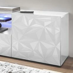 Hochglanz TV Board In Weiß Mit Druck - Vovasoma -Lana Sales hochglanz tv board in weiss mit druck geometrisches muster vovasoma 03