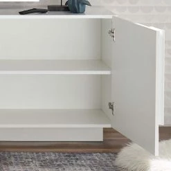 Hochglanz TV Kommode In Weiß - Kerym -Lana Sales hochglanz tv kommode in weiss mit tuer zwei schubladen kerym 05